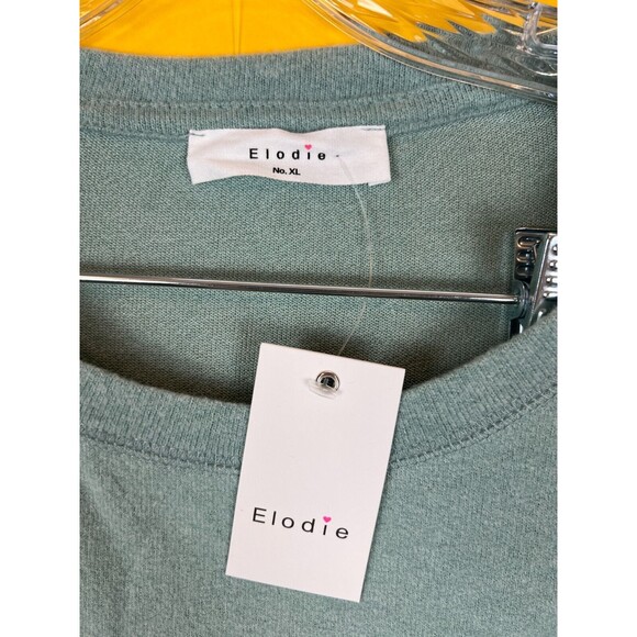 Elodie Brushed Knit Long Sleeve Sweater Top Mint Womens XL Crew Neck Casual NWT - Picture 3 of 6
